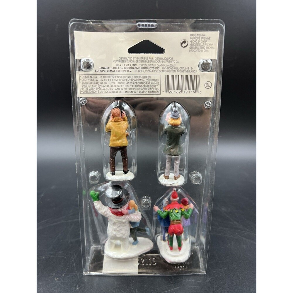 Lemax Set of 4 Christmas Figures w/ Snowman - Picture 4 of 6